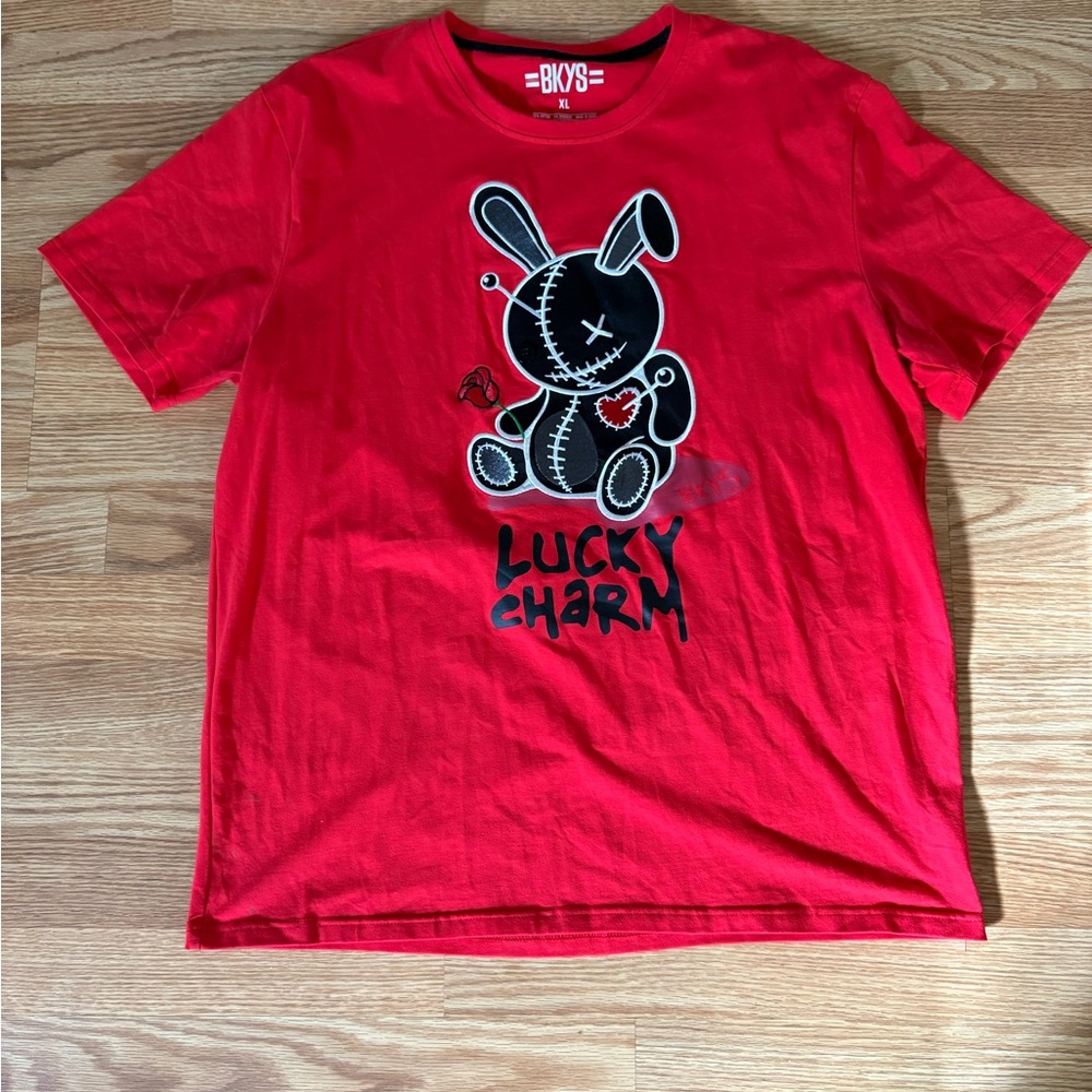 BKYS Men’s Red Lucky Charm T-Shirt XL New Without Tag